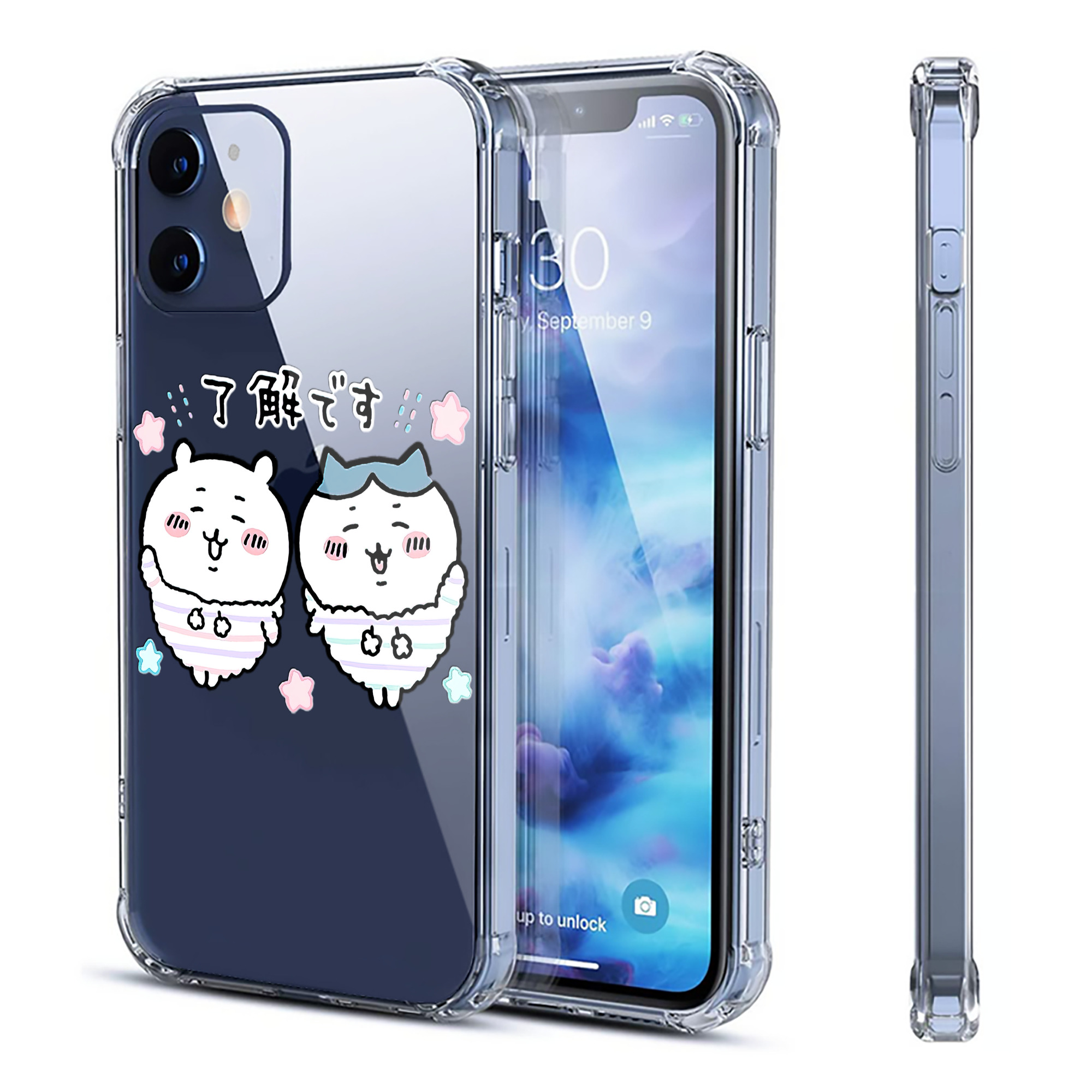 （画像用） ちいかわ ハチワレ Chii-kawa hachiware 【iPhone 12シリーズ対応】透明スマホケース（クリアソフトケース）